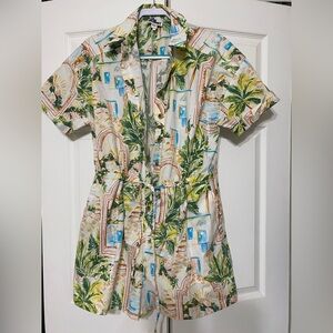 The Good Journey Tropical Print Short Sleeve Romper size 14